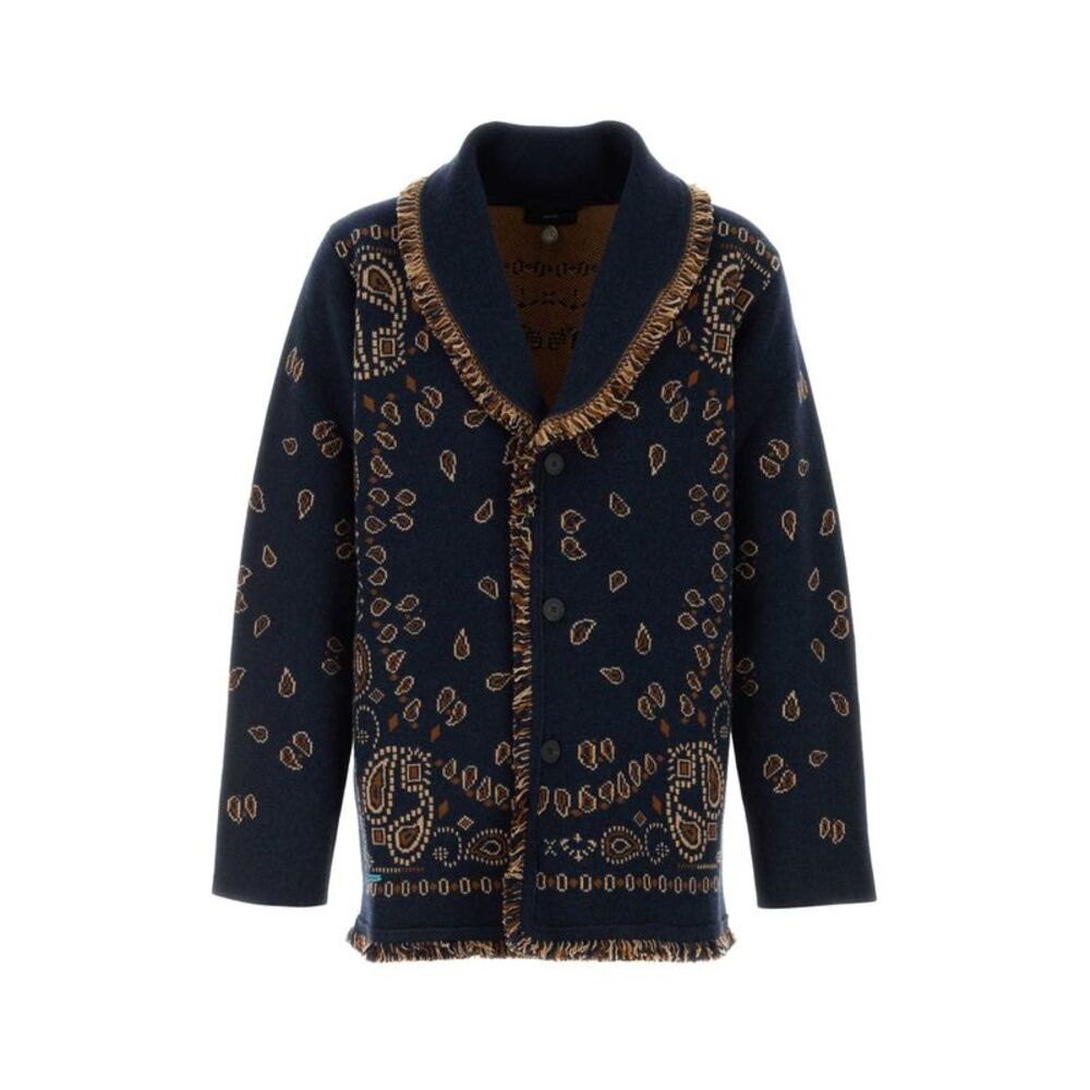 Alanui Men Embroidered Cashmere Bandana Cardigan